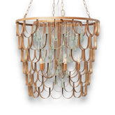 Made Goods Henson Gold and Teardrop Crystal Chandelier 28Wx24H