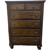Dark Wood Six Drawer Dresser 41L 19W 56H