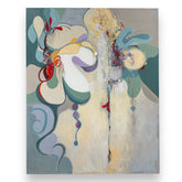 "The Magic Chase" by: American Modernist Abstract Expressionist Barbara Krumpp Acrilic on Canvas 2018 48Lx60H