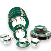 25pc Set of Limoges China Le Cirque Monkey Patterned Dishes from Le Cirque Restaurant, New York City
