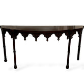 European Crossroads Gothic Revival Wood Carved Console Table by Designer John - Richard 72Lx23Wx34H