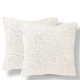 Cozy Cotton White Boucle Cover w/ Down Pillow 20x20 PAIR