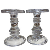 Pair of Glass Candle Stick Holders 6"H X 4"W