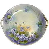 Antique Hand Painted Lavender Flowers by Nippon Cake Plate