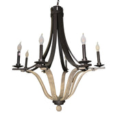 Lansing 8 Light Two Tone Satin Bronze Chandelier by: Kalco 32Lx43H