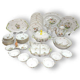 Herend Rothschild Hand-Painted Bird Dinnerware Set ~ XX pieces Made in Hungry 6 place settings