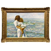 Genesis by: Richard L. Yaco (b. 1942)
Alkyd & Oil on Canvas
Mother and Child by the Sea 44Lx32H
