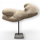 Modernist Concrete Female Torso Sculpture On Iron Stand 14Lx5Wx14H Museum Worthy Gallery Piece Rare