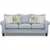 Fusion Rolled Arm Sofa from the Labyrinth Sky Collection Made in USA 4 Pillows Included 88Lx38Wx37H