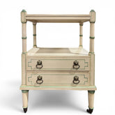 Julia Gray Ltd. Faux Bamboo Two Drawer Side Table / Étagère 19Lx14.5Wx30H
