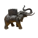 Large Elephant Sculpture w/ Basket 17Lx7Wx15H