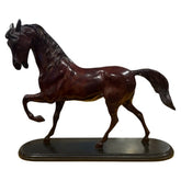Hand-Painted Cast Bronze Horse Sculpture 19Lx6Wx16H