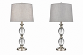 Dashwood Pair of Oval Crystal Table Lamps 15Lx15Wx29H