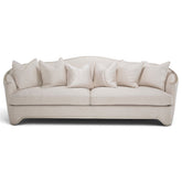 Michael Amini London Place Curved Sofa in Light Champagne Upholstery 105Lx37Wx38H