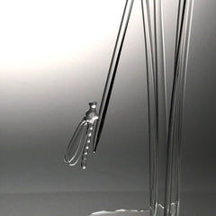 "Serenity Prevails" Blown Art Glass Sculpture of A Damselfly on Tall Grasses Surrounded in Sparkling Water 8Lx8Wx21H