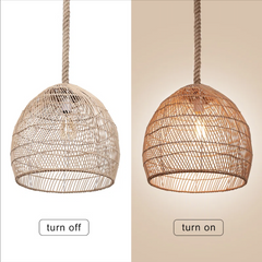 Disalvo Rattan Pendant w/ Rope by Bayou Breeze. 14Hx16.5Wx60H Adjustable Rope Length