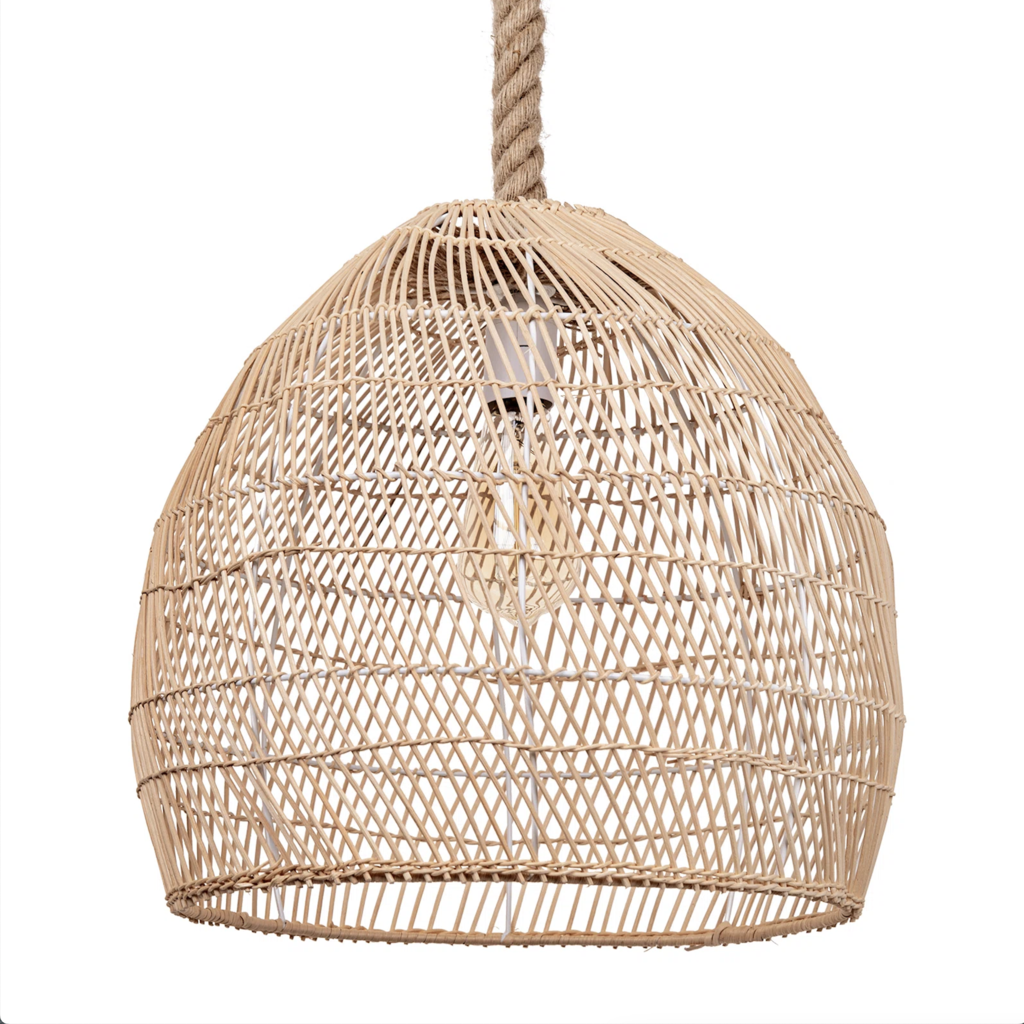 Disalvo Rattan Pendant w/ Rope by Bayou Breeze. 14Hx16.5Wx60H Adjustable Rope Length