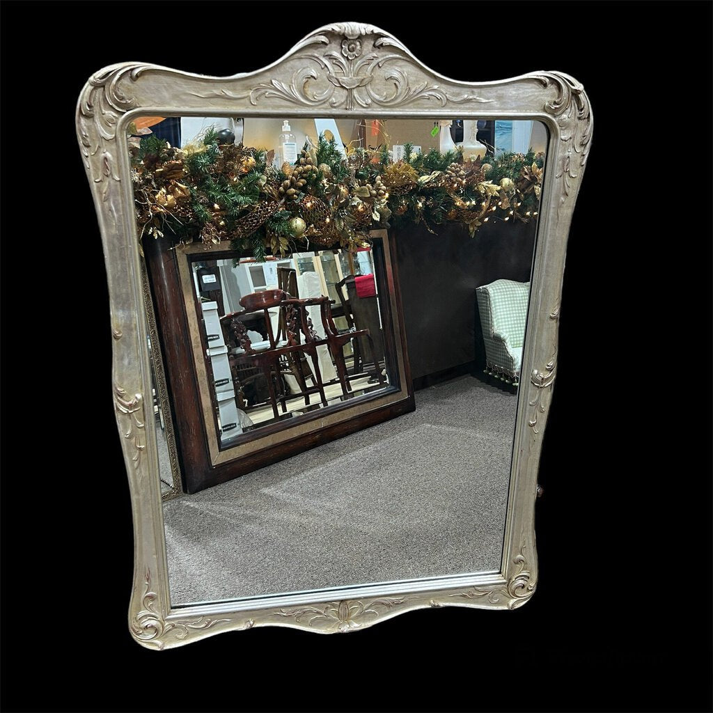 D. Milch & Son Vintage 1950's Silver Leaf Carved Mirror 35Wx49H
