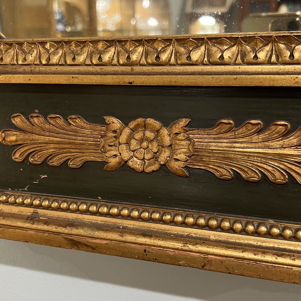 Baroque Style Antique Octagonal Mirror w/ Carved Gilded Motif. 32"x35"