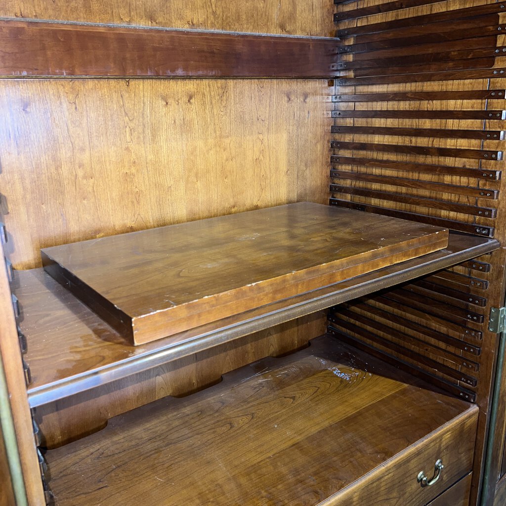 No. 570 Armoire Cherry Wood w/ Golden Finish by: Wright Table Company. NC, USA 45Lx24Wx87H