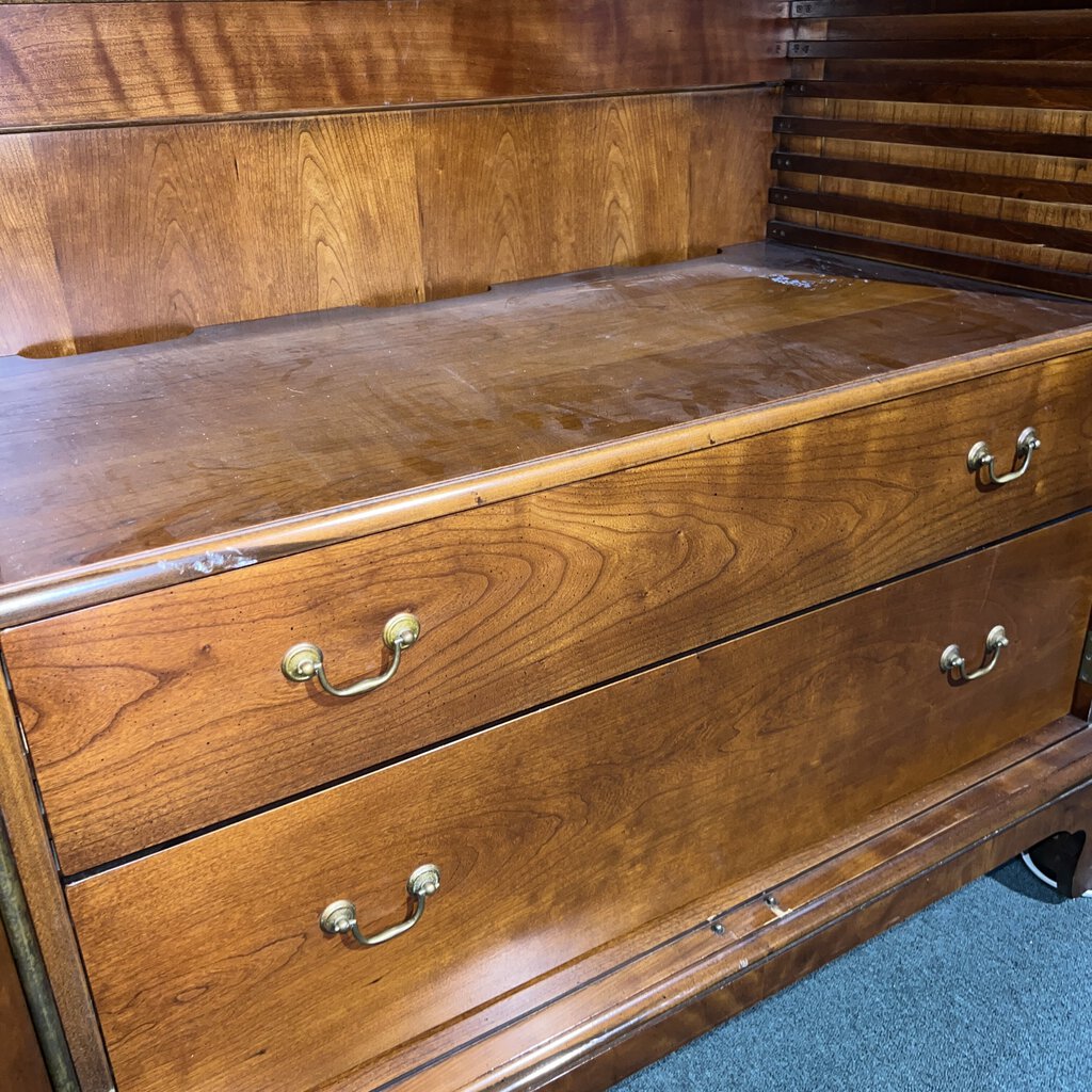 No. 570 Armoire Cherry Wood w/ Golden Finish by: Wright Table Company. NC, USA 45Lx24Wx87H