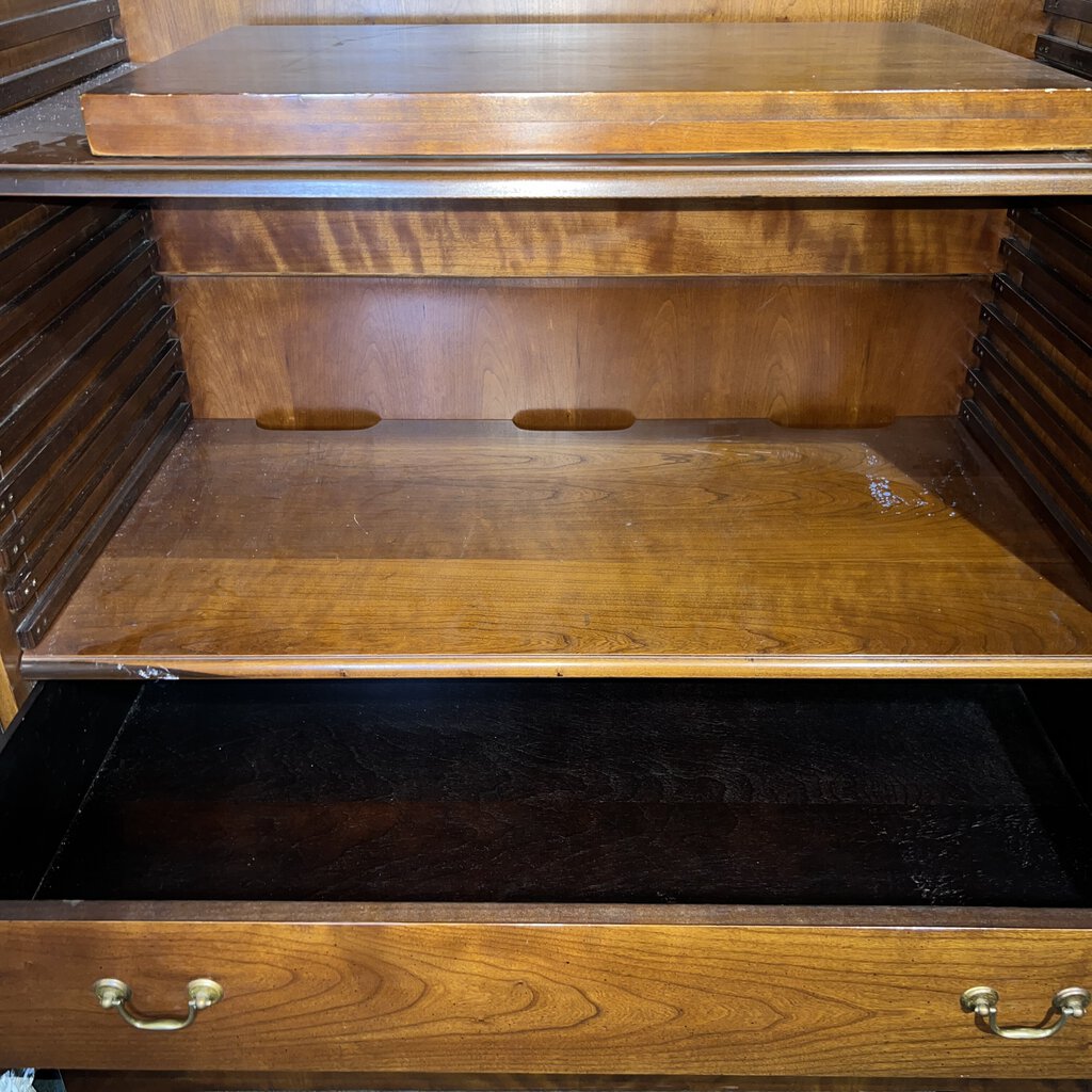No. 570 Armoire Cherry Wood w/ Golden Finish by: Wright Table Company. NC, USA 45Lx24Wx87H