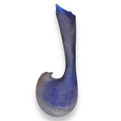 MCM Murano Glass Bird Vase in Cobalt Blue "Scavo" Finish by Vetreria Gino Cenedese, Antonio Da Ros. Signed w/ Original Inventory Stickers 12" tall Venice, Italy