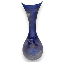 MCM Murano Glass Bird Vase in Cobalt Blue "Scavo" Finish by Vetreria Gino Cenedese, Antonio Da Ros. Signed w/ Original Inventory Stickers 12" tall Venice, Italy