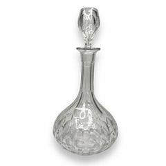 Bohemia Czech Republic Hand Cut Crystal Decanter w/ Stopper 11" tall