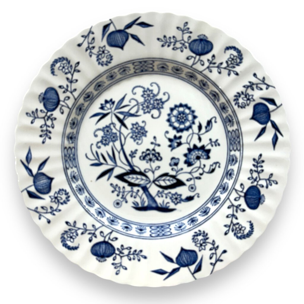 80pc Vintage Set of Blue Nordic by Johnson Brothers Blue Onion & Floral Pattern