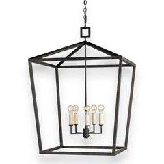 Currey & Company Denison Five Light Lantern in Mole Black 32Lx32Wx48H