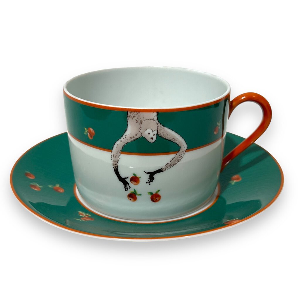 25pc Set of Limoges China Le Cirque Monkey Patterned Dishes from Le Cirque Restaurant, New York City