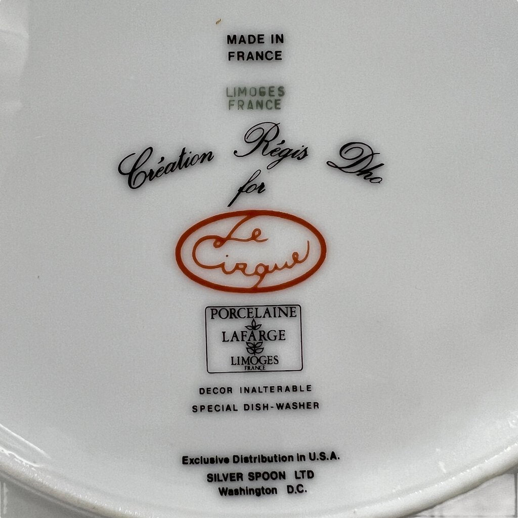 25pc Set of Limoges China Le Cirque Monkey Patterned Dishes from Le Cirque Restaurant, New York City
