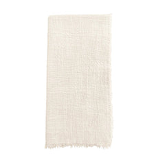 Ivory Cotton Gauze Fringe Napkins- Set of 4
