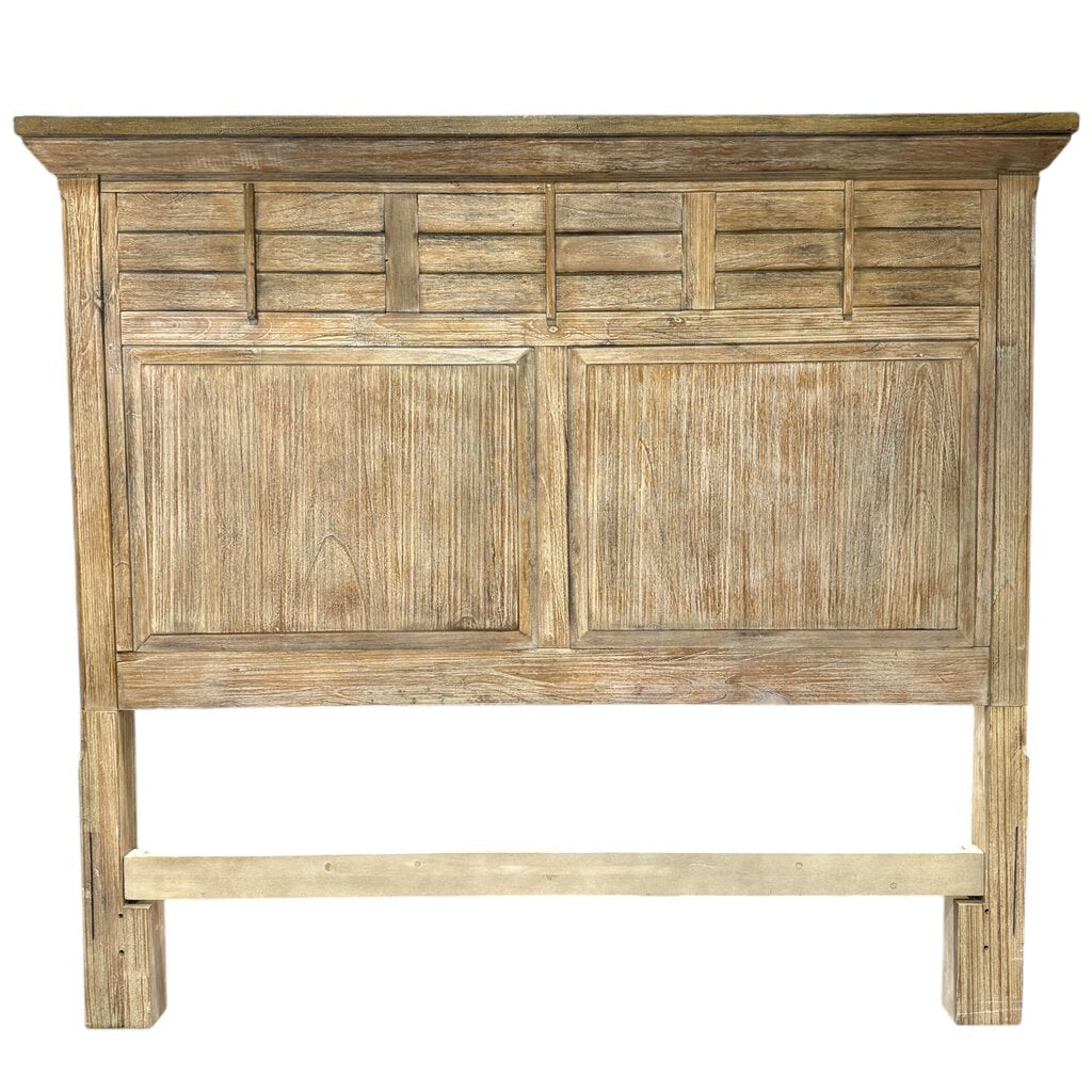 Bisque Coastal Wood Panel Queen Headboard 67Lx60H
