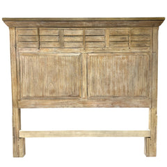 Bisque Coastal Wood Panel Queen Headboard 67Lx60H