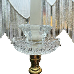 Brass & Crystal Lamp w/ Dale Tiffany Co. Handmade Glass Beaded Shade