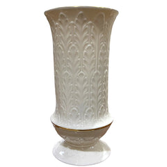Lenox Autum Leaf 24k Gold Trim Footed Porcelain Vase 9.5" tall Made in USA