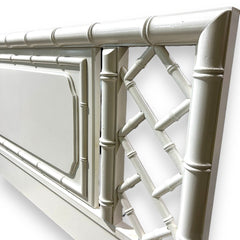 Hollywood Regency Queen/ Full Headboard Lacquered in White 59Lx43H