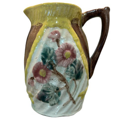 Antique Majolica Flowers Creamer Circa 1880's 5Hx4W