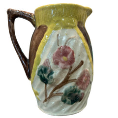 Antique Majolica Flowers Creamer Circa 1880's 5Hx4W