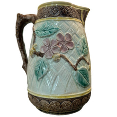 Antique Majolica Bird on Branch Pitcher "as is" 7Hx5.5W