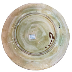 Circa 1880 Antique Majolica Leaf w/ Grapes & Berries Teal Plate 9"D