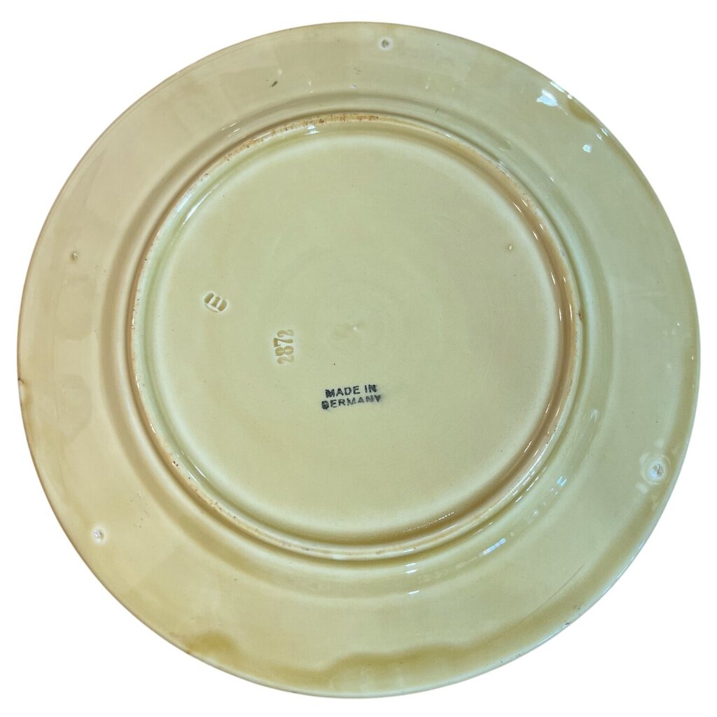 Made in Germany Majolica Cherry Yellow Basket Weave Plate 8.5