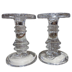 Pair of Glass Candle Stick Holders 6"H X 4"W
