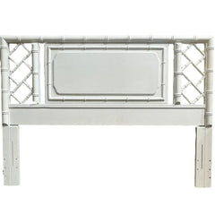 Hollywood Regency Queen/ Full Headboard Lacquered in White 59Lx43H