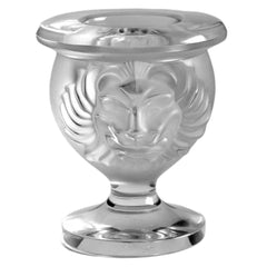 Lalique1970's Crystal Lions Smoker Set w/ Lighter and Cigarette Holder 5" tall
