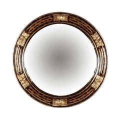 22" Round Maitland-Smith Gold Gilt Wooden Mirror