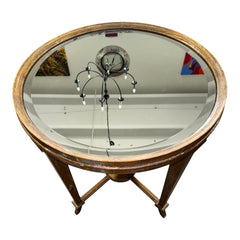 Madeline Bevel Mirrored Wood Side Table by Beyond Borders 26.5Lx26.5Wx28.5H