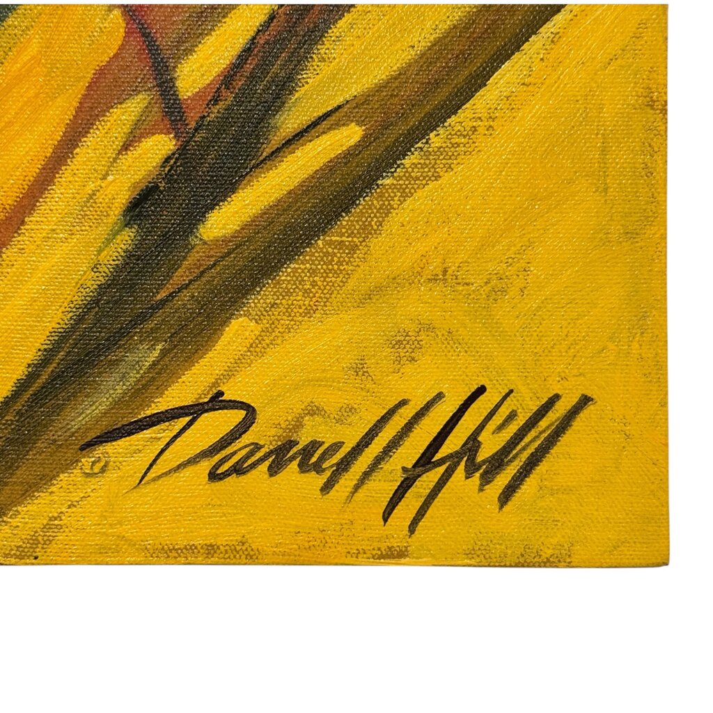 3 Panel Hawaiian Coconut Palm Tree Triptych Oil on Canvas by Listed Hawaiian Impressionists Artist Darrell Hill (1941-2013) each panel 37Lx47H (9.25')